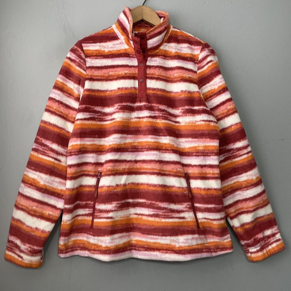 Telluride Fleece Pullover Womens Size Medium Striped 1/4 T Snap Jacket Outdoors